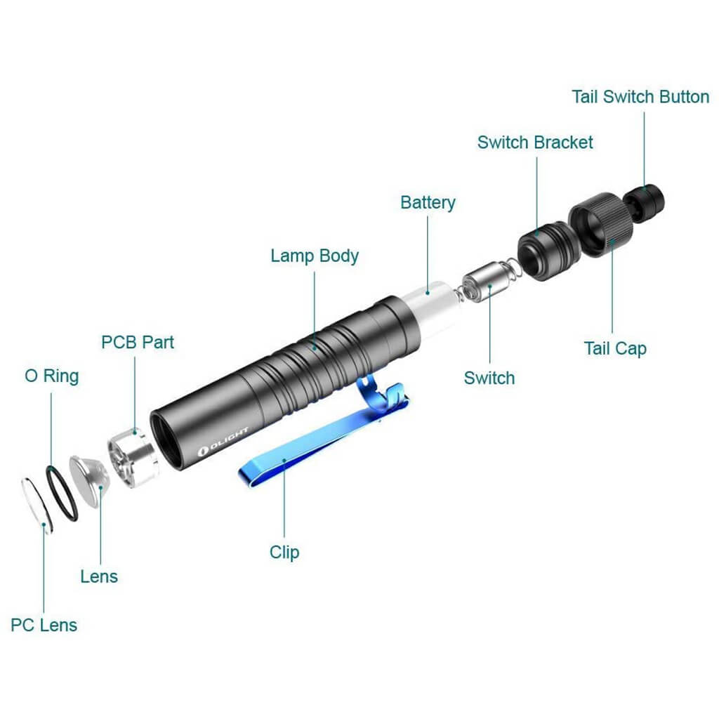 Olight i5R EOS Pocket Rechargeable Flashlight - 350 Lumens - Black