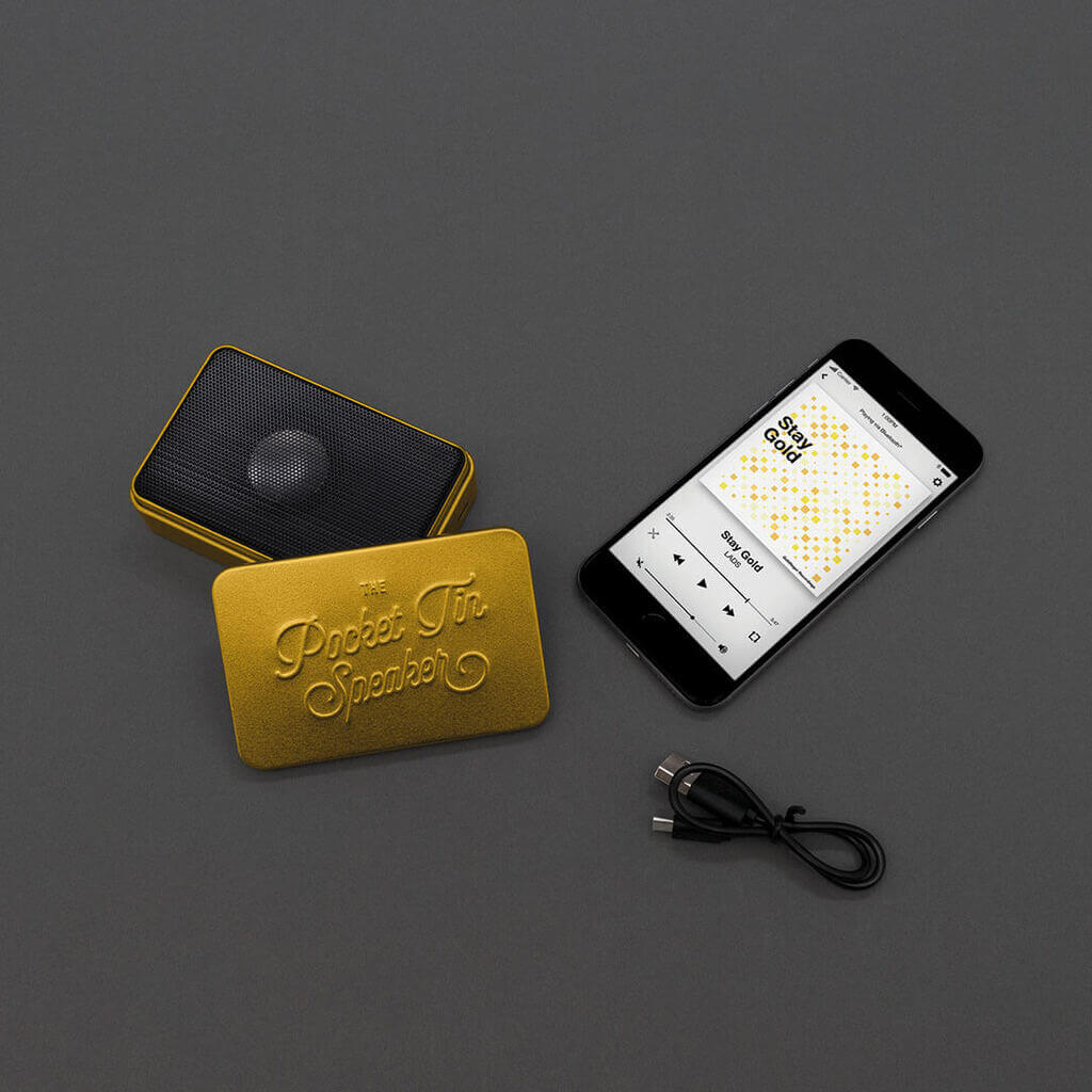 Pocket Tin Speaker Gold