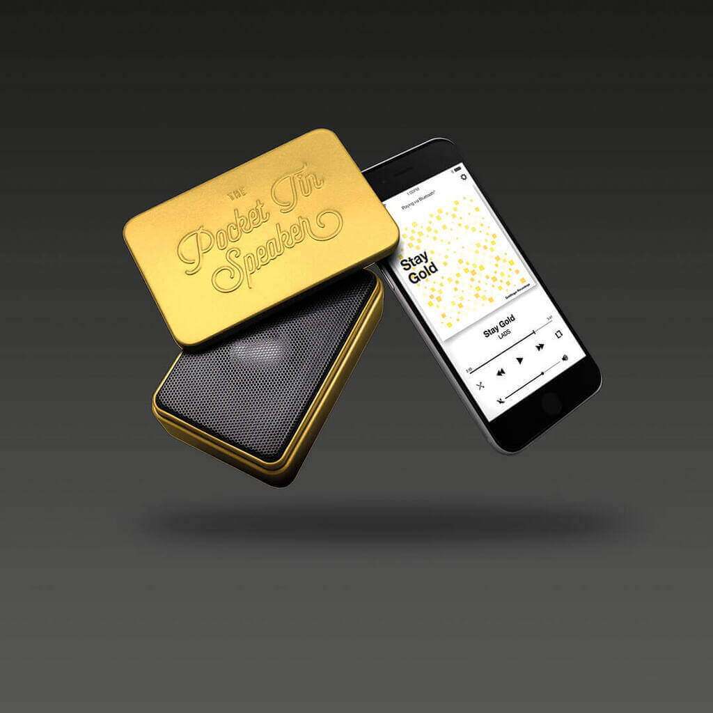 Pocket Tin Speaker Gold