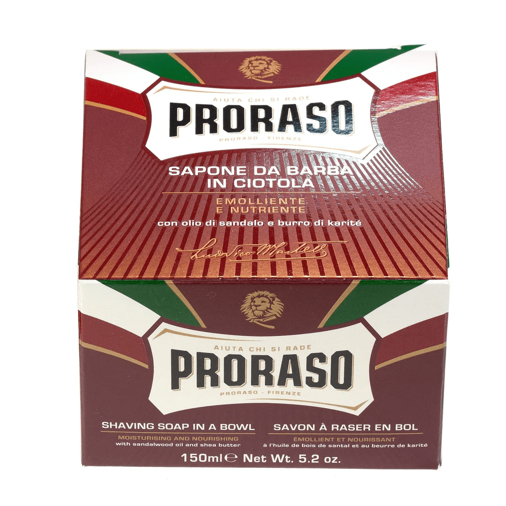 Proraso Red Shaving Soap for Coarse Beard with Sandalwood and Shea Butter