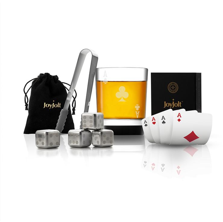 Poker Ace of Clubs Whiskey Gift Set