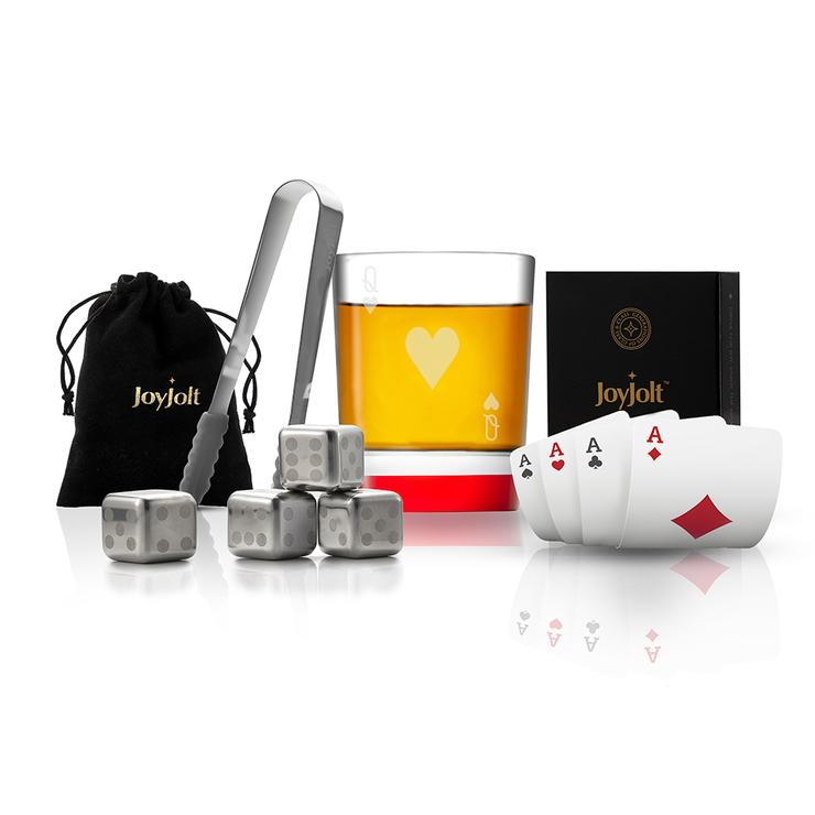 Poker Queen of Hearts Whiskey Gift Set
