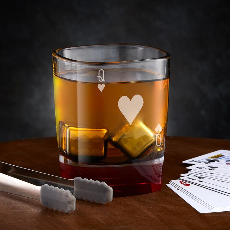 Poker Queen of Hearts Whiskey Gift Set
