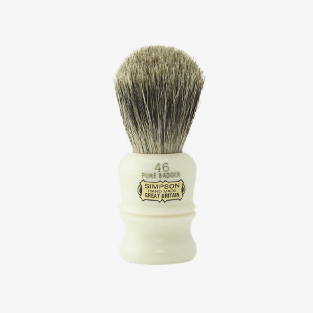 An excellent shaving brush turned in one size only, available filled with either Best or Pure Badger hair.  The Berkeley 46 is widely regarded as one of the best value shaving brushes on the market &amp; outsells many of its rivals owing to its superb build quality and lathering capability.   A best seller &amp; great brush to start your Simpson shaving journey. 