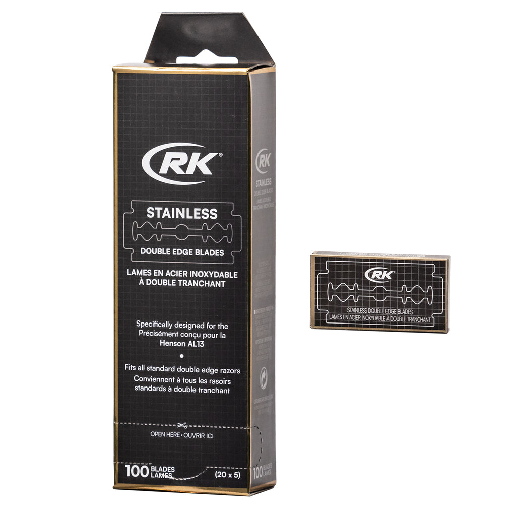 RK Shaving Stainless DE Razor Blades - 100pk