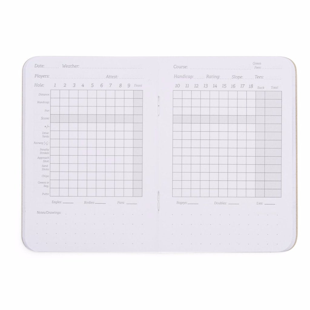 Leather Refillable Golf Log by Rustico (Saddle)