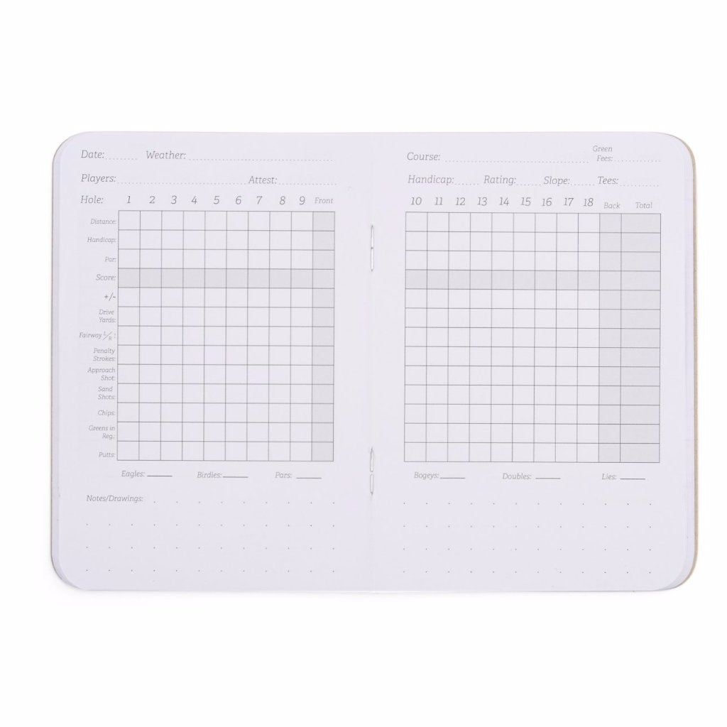 Rustico Leather Golf Log With Pocket  - Bucksin