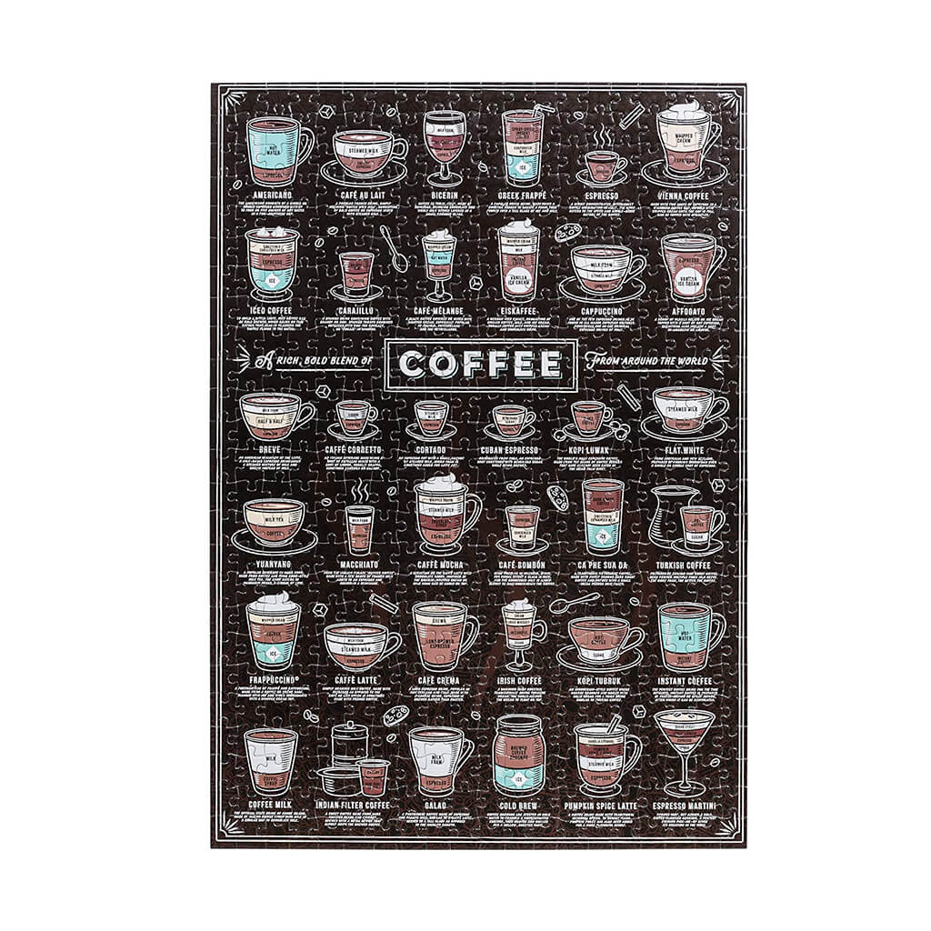 Coffee Lover&#39;s 500 Piece Jigsaw Puzzle in Canister