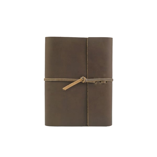 Leather Writer&#39;s Log Refillable Notebook - 5&quot; x 6.5&quot; (Dark Brown)