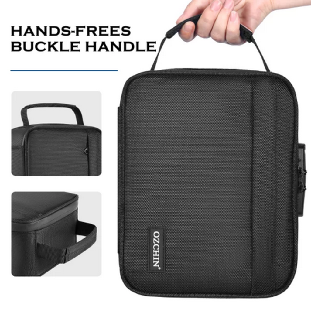 OZCHIN Smell Proof Bag with Combination Lock Odor Proof Stash Case Container Medicine Lock Box Bag Travel Storage Case
