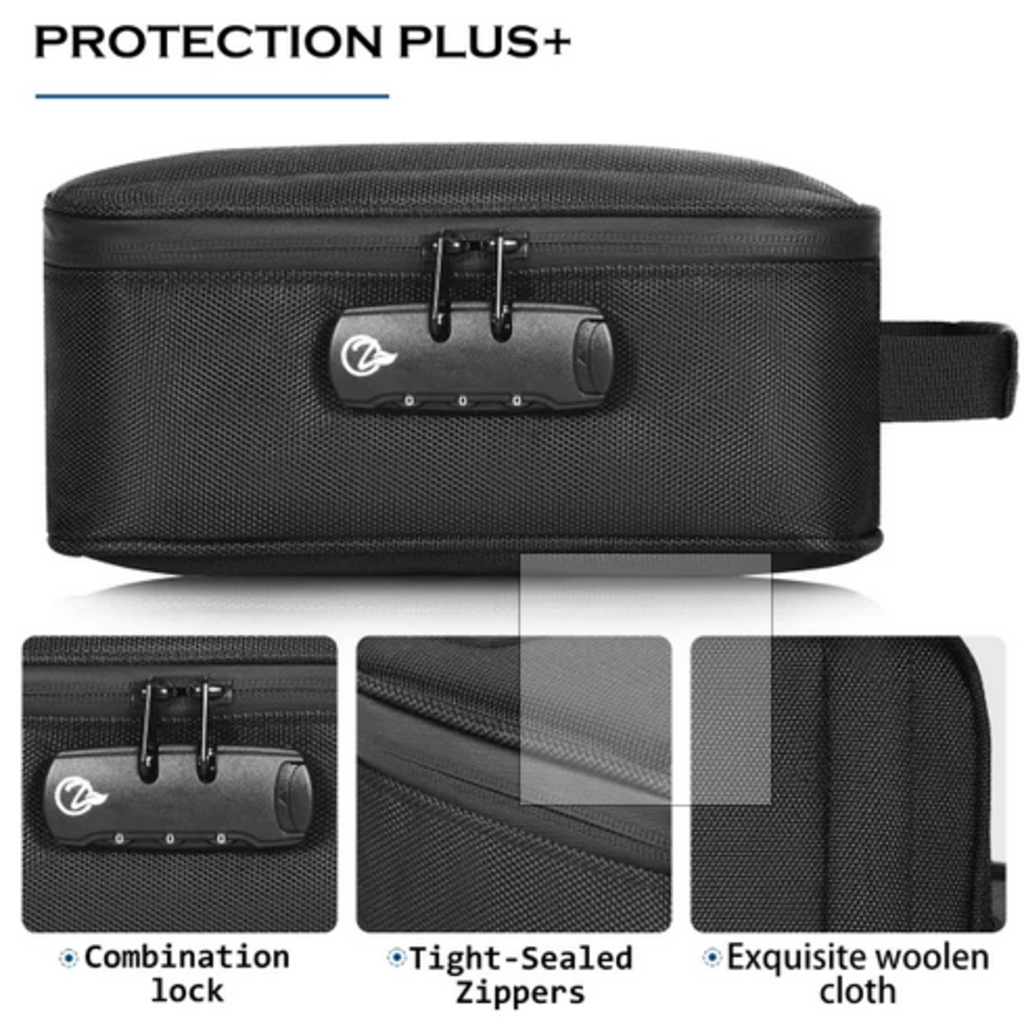 OZCHIN Smell Proof Bag with Combination Lock Odor Proof Stash Case Container Medicine Lock Box Bag Travel Storage Case