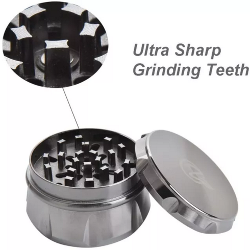 OZCHIN 4 Pieces Spice Herb Grinder 2.4&quot; Zinc Alloy with Pollen Scraper and Mini Cleaning Brush