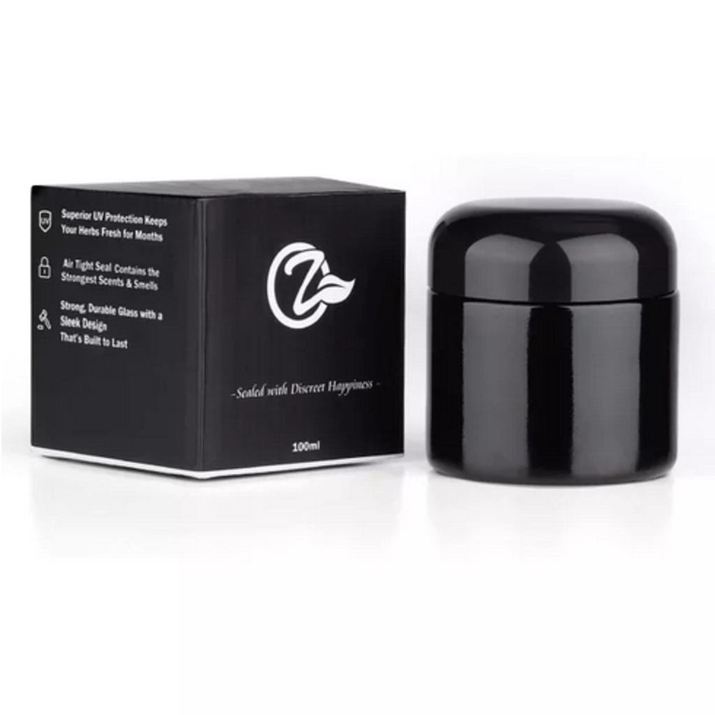 OZCHIN Glass Jar w/Airtight Lid 100ml Scent Proof Container for Herb (100ml)