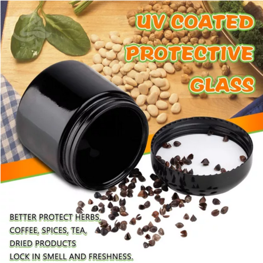 OZCHIN Glass Jar w/Airtight Lid 100ml Scent Proof Container for Herb (100ml)