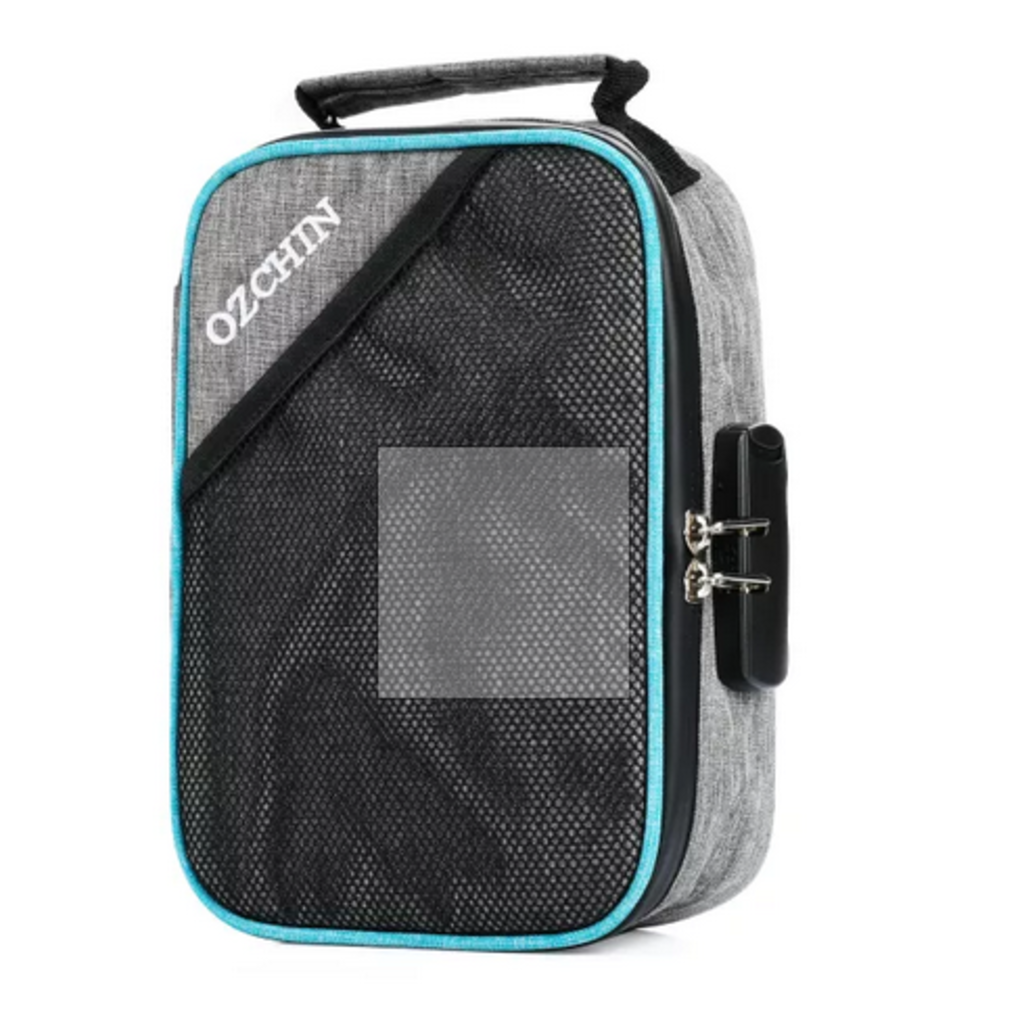 OZCHIN Smell Proof Bag with Combination Lock Odor Proof Stash Case Container; Medicine Lock Box Bag Travel Storage Case (Gray)