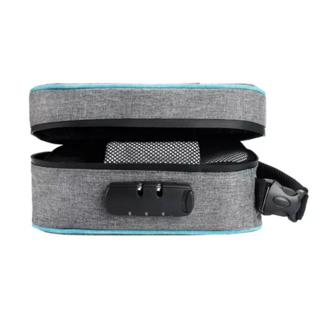 OZCHIN Smell Proof Bag with Combination Lock Odor Proof Stash Case Container; Medicine Lock Box Bag Travel Storage Case (Gray)