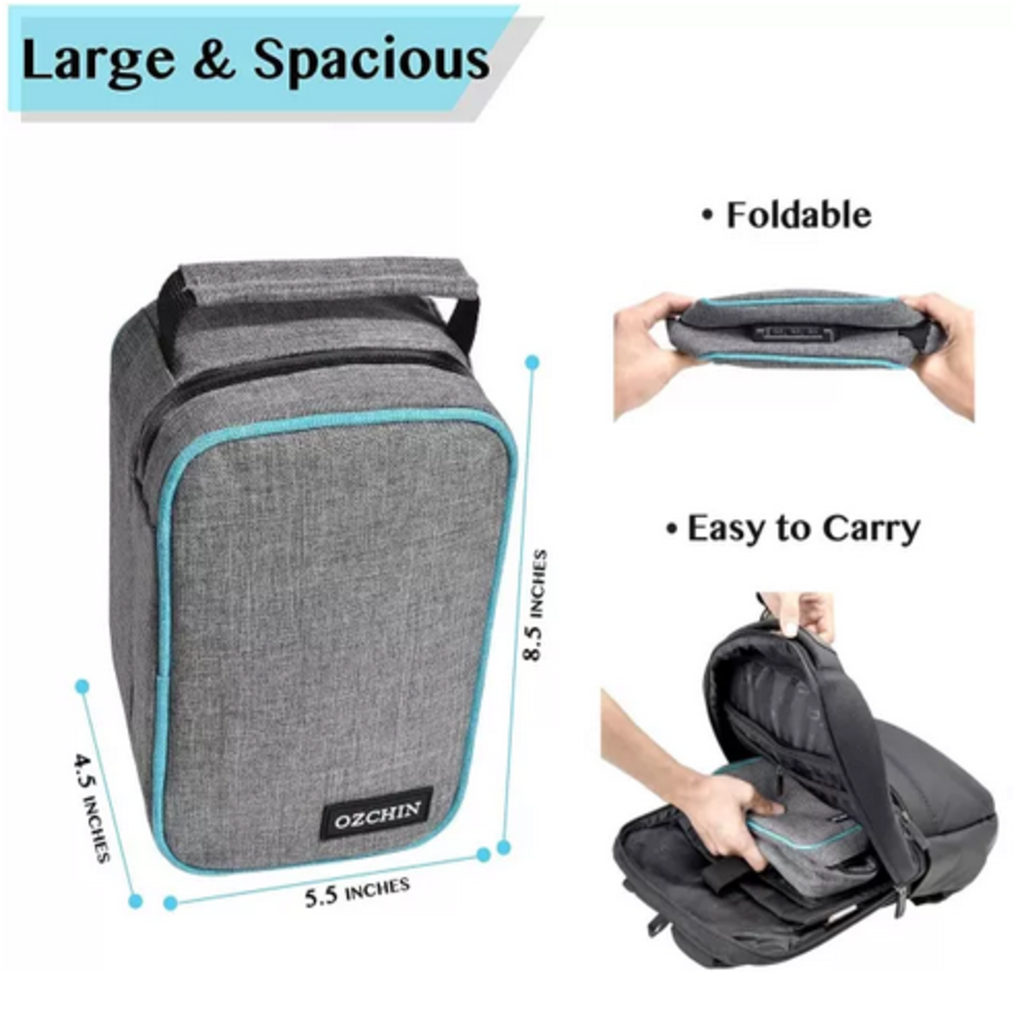 OZCHIN Smell Proof Bag with Combination Lock Odor Proof Stash Case Container; Medicine Lock Box Bag Travel Storage Case (Gray)