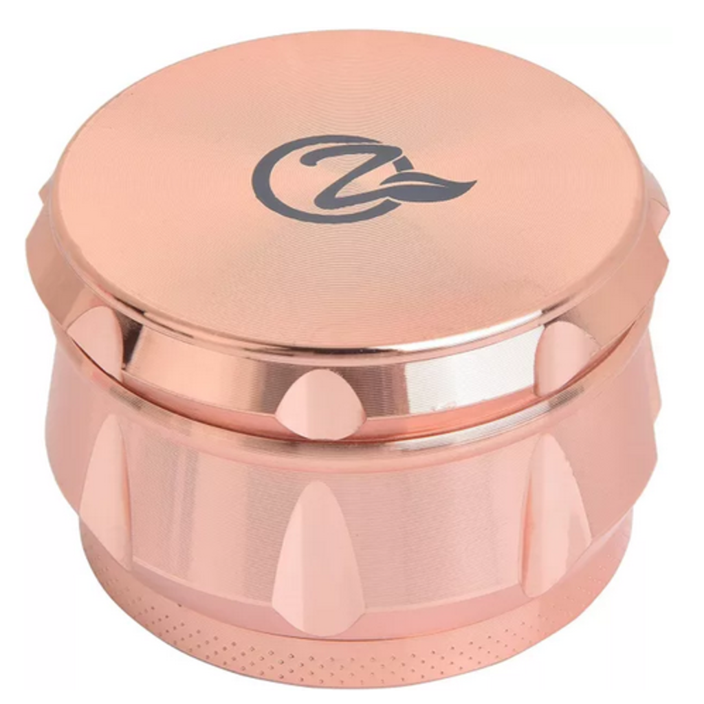 OZCHIN 4 Pieces Spice Herb Grinder 2.4&quot; Zinc Alloy with Pollen Scraper and Mini Cleaning Brush - Rose Gold