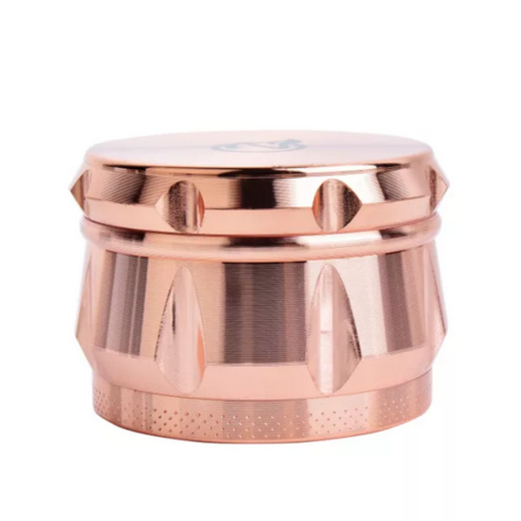 OZCHIN 4 Pieces Spice Herb Grinder 2.4&quot; Zinc Alloy with Pollen Scraper and Mini Cleaning Brush - Rose Gold