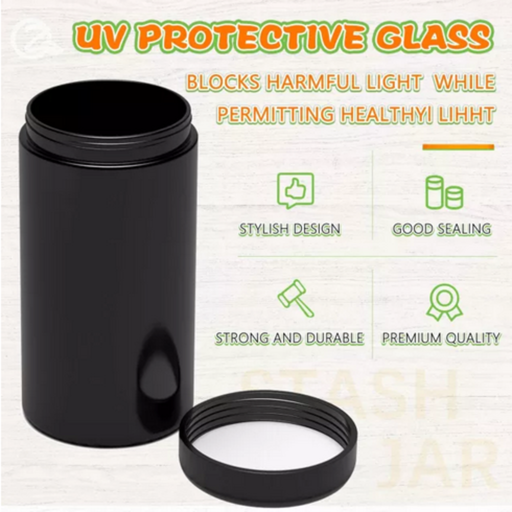 OZCHIN Glass Jar w/Airtight Lid 500ml Scent Proof Container for Herb (500ml)