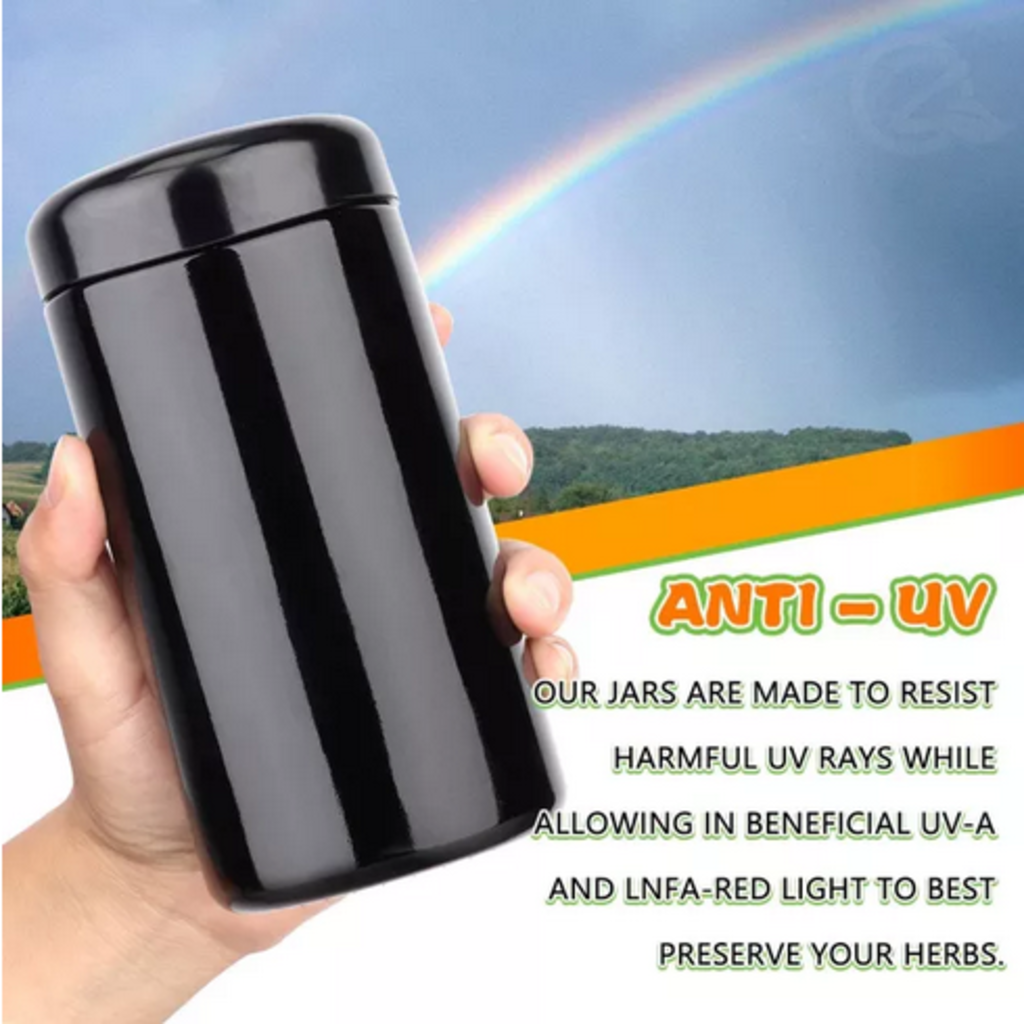 OZCHIN Glass Jar w/Airtight Lid 500ml Scent Proof Container for Herb (500ml)