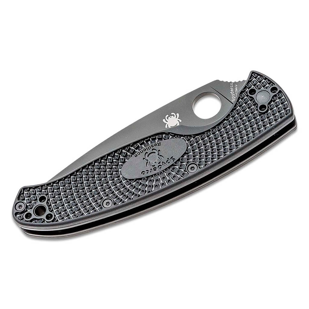 Spyderco Resilience Lightweight Folding Knife, All Black, FRN Handle