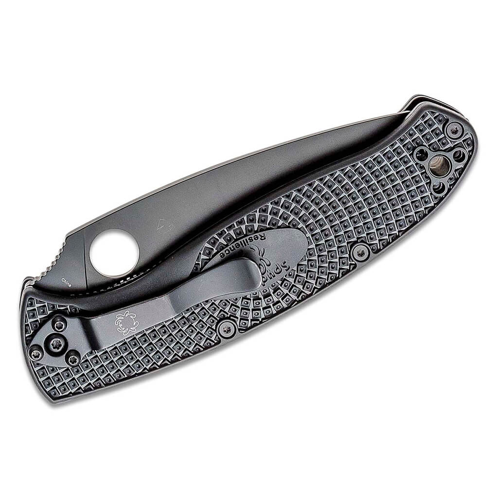 Spyderco Resilience Lightweight Folding Knife, All Black, FRN Handle