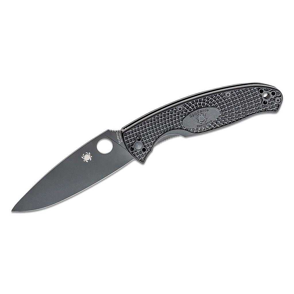 Spyderco Resilience Lightweight Folding Knife, All Black, FRN Handle
