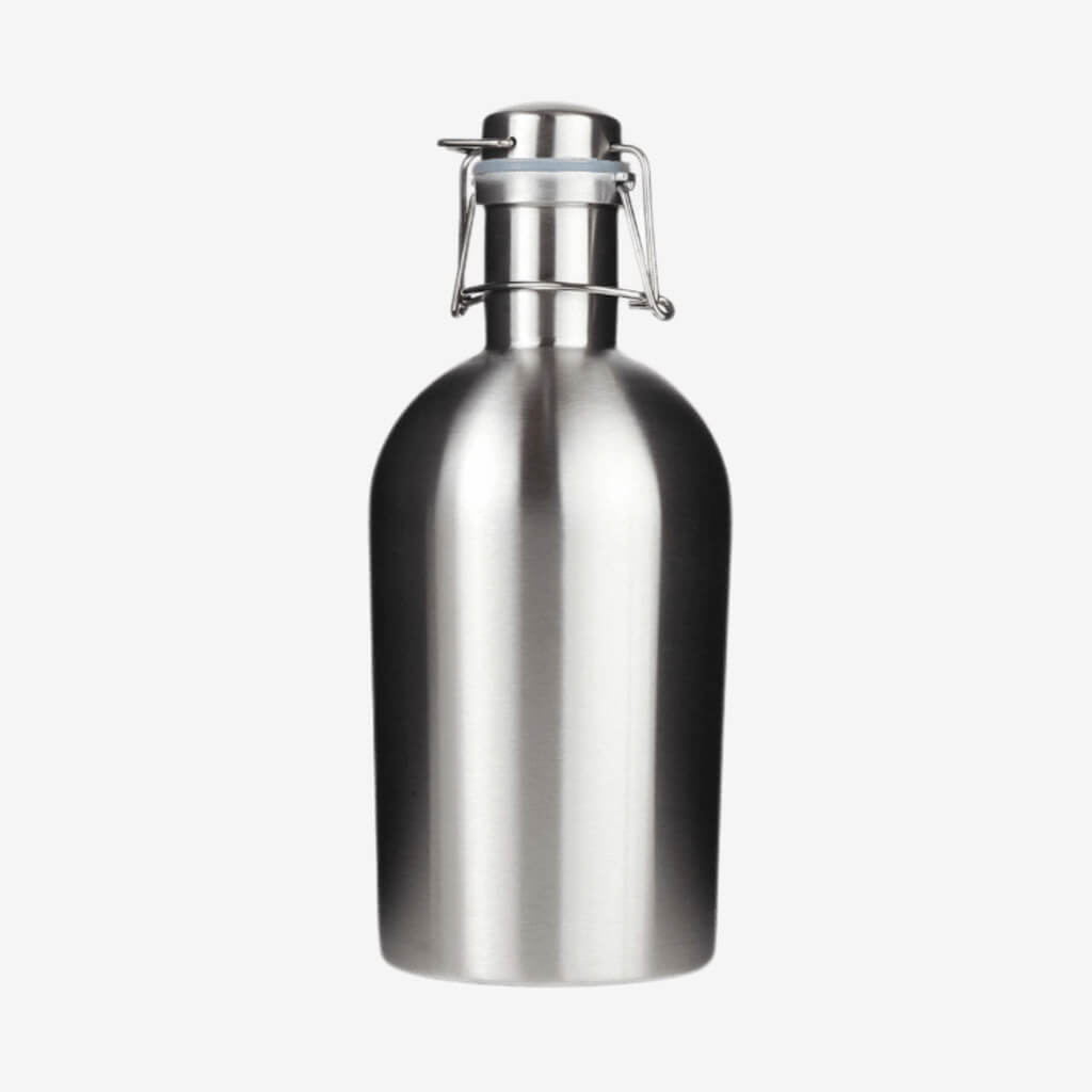 Bring home your favorite craft beer or micro brews with the Mad Man Beer Growler. This BPA free growler is made out of 18/8 premium Stainless Steel. It will not affect the taste of the beer &amp; it is durable and long lasting. Simple to clean with hot water &amp; soap. It has a swing top to ensure that your beer stays fresh. Use for home brewing or for bringing your favorite beer to parties.   Holds 64 oz.