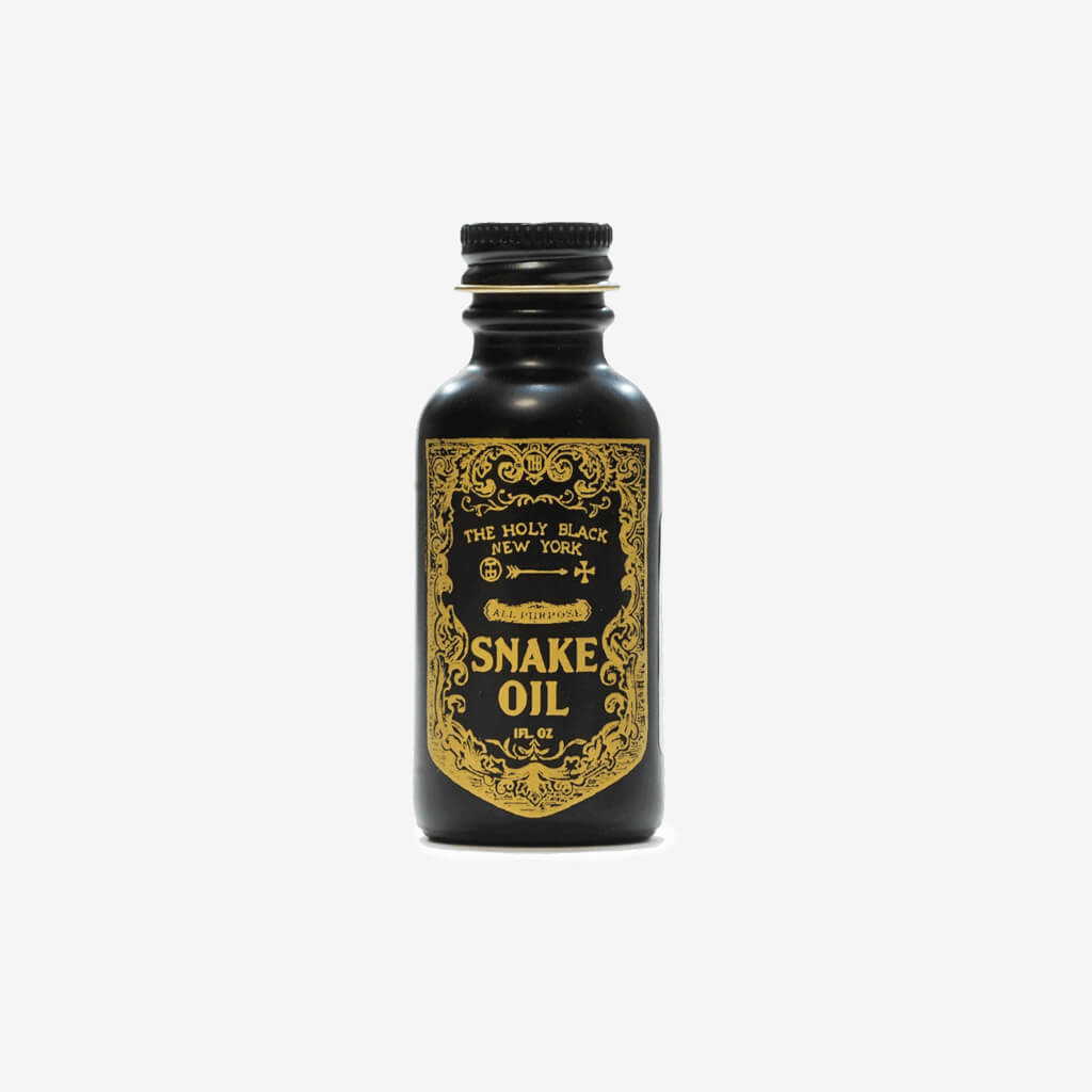 The Holy Black Snake Oil is an all purpose grooming oil. Masterfully formulated for a variety of uses, including but not limited to- Shaving oil,  pre-shave treatment, beard oil, hair tonic,  anti-dandruff( for scalp and beard) and leave in conditioner.