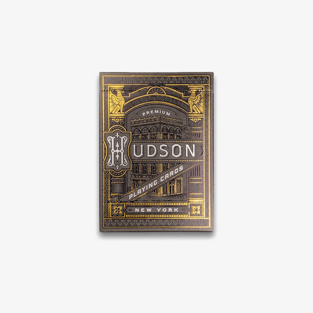 A legend lost to history - until today. theory11 proudly reimagines Hudson Playing Cards. The design is breathtaking, intricate, detailed, and timeless - with a custom Ace of Spades, Joker, back design, and tuck case packaging. Illustrated by Dan Gretta. Made in America on FSC-certified paper derived from sustainable forests.