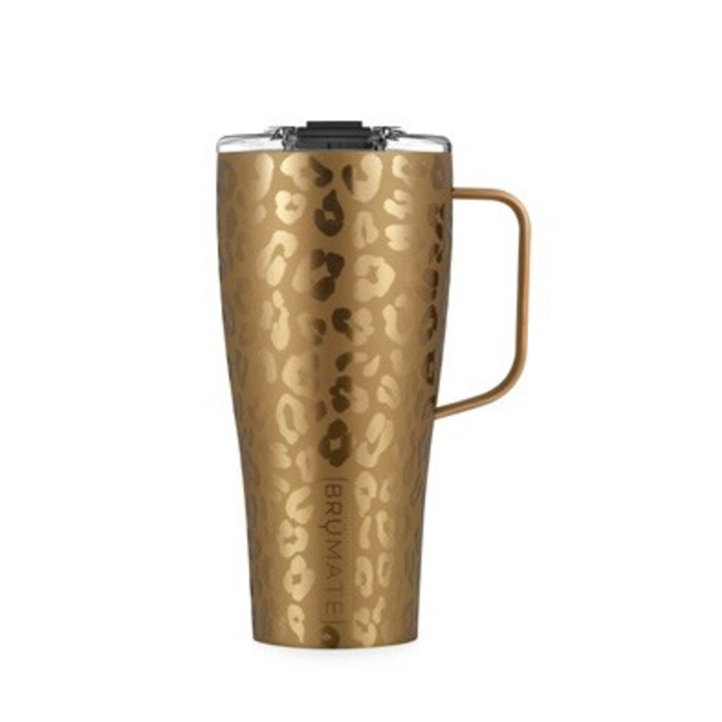 Toddy XL 32 Oz Insulated Coffee Mug | Gold Leopard