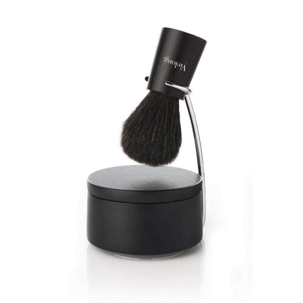 Vie-Long Nordik Set Black Horse Hair Shaving Brush with Stand &amp; Bowl