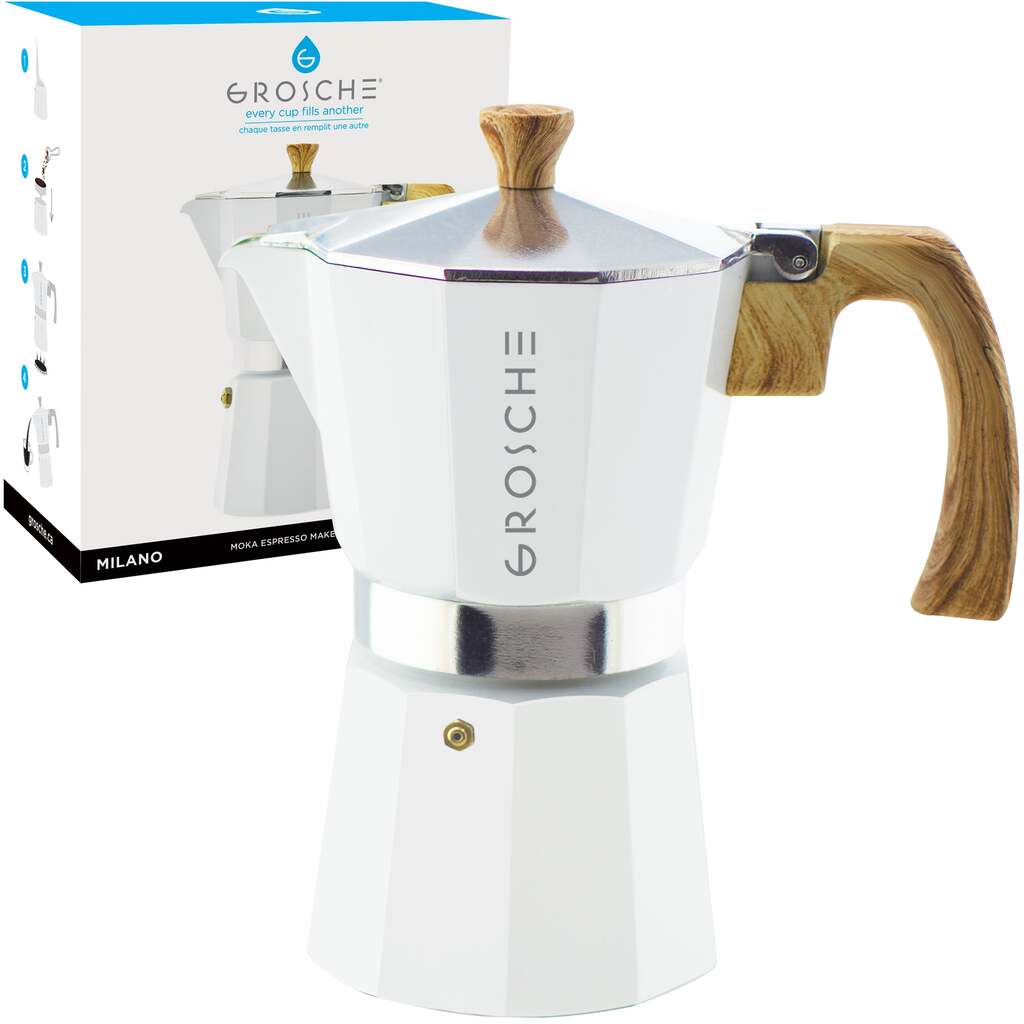 MILANO Stovetop Espresso Maker - white - 3 cup