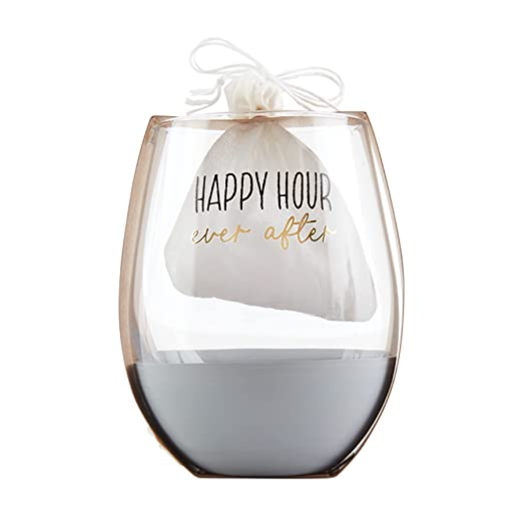 Stemless Wine Glass and Chiller Set -  Happy Hour Ever After