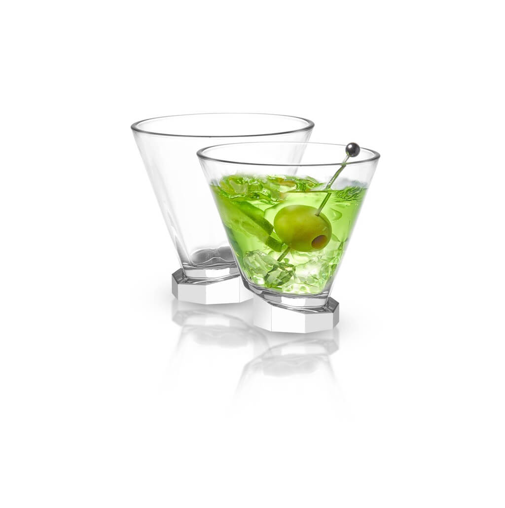 Aqua Vitae Octagon Martini Glasses, Set of 2 - The Gifted Man
