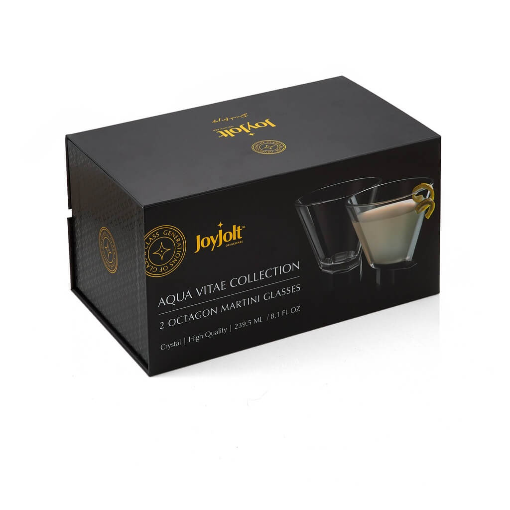 Aqua Vitae Octagon Martini Glasses, Set of 2 - The Gifted Man