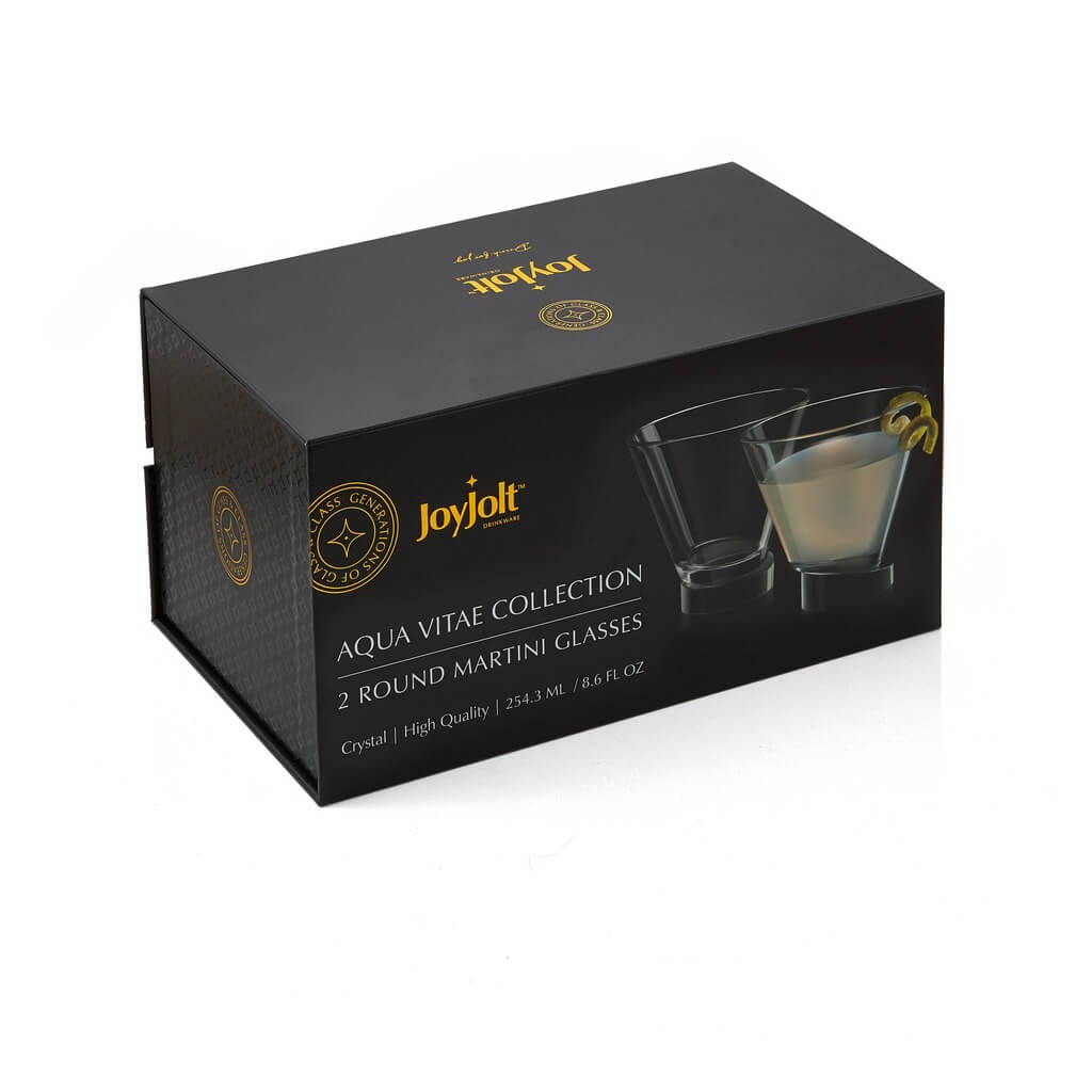 Aqua Vitae Round Martini Glasses, Set of 2 - The Gifted Man