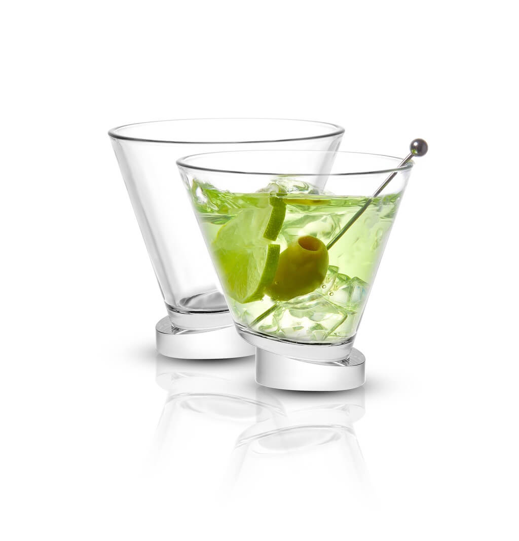 Aqua Vitae Round Martini Glasses, Set of 2 - The Gifted Man