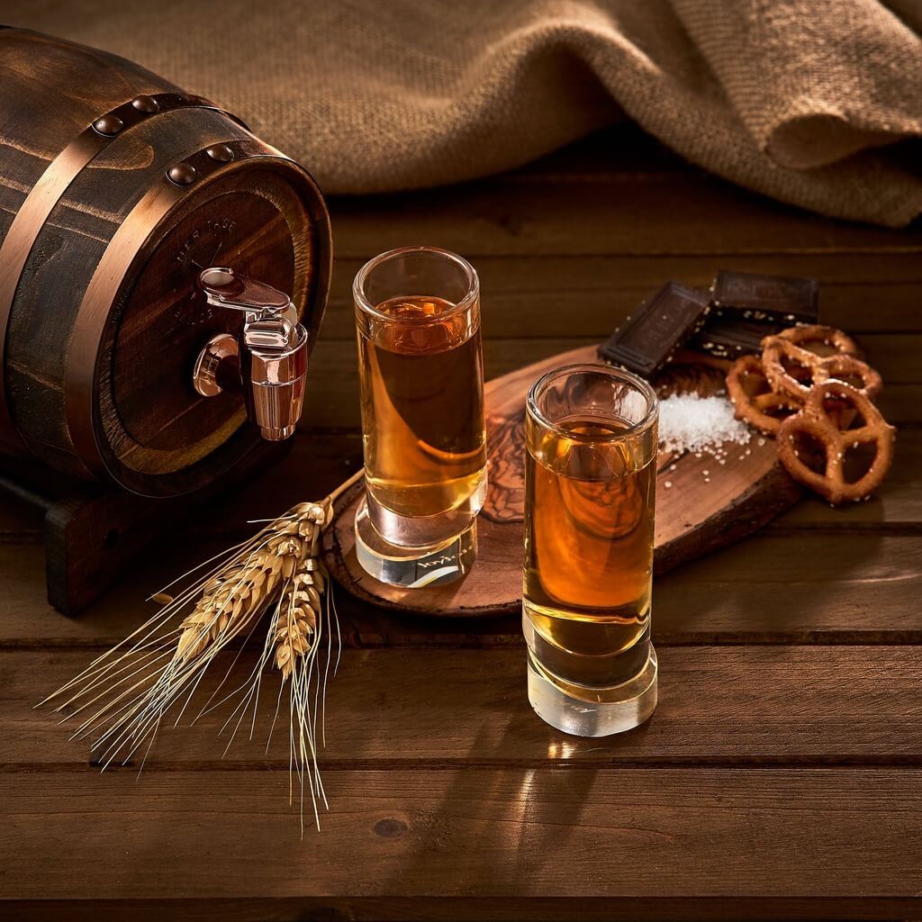 Aqua Vitae Round Shot Glasses, Set of 4 - The Gifted Man