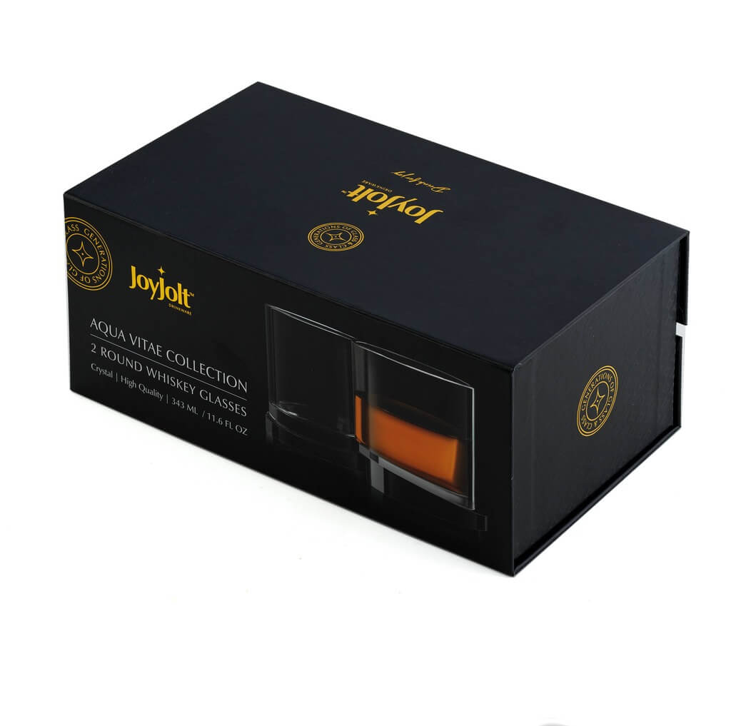 Aqua Vitae Round Whiskey Glasses, Set of 2 - The Gifted Man