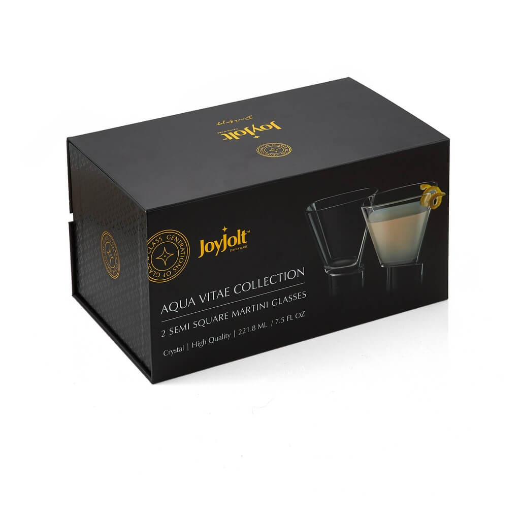 Aqua Vitae Square Martini Glasses, Set of 2 - The Gifted Man