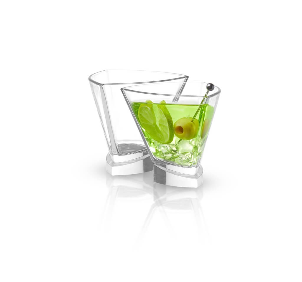 Aqua Vitae Triangle Martini Glasses, Set of 2 - The Gifted Man