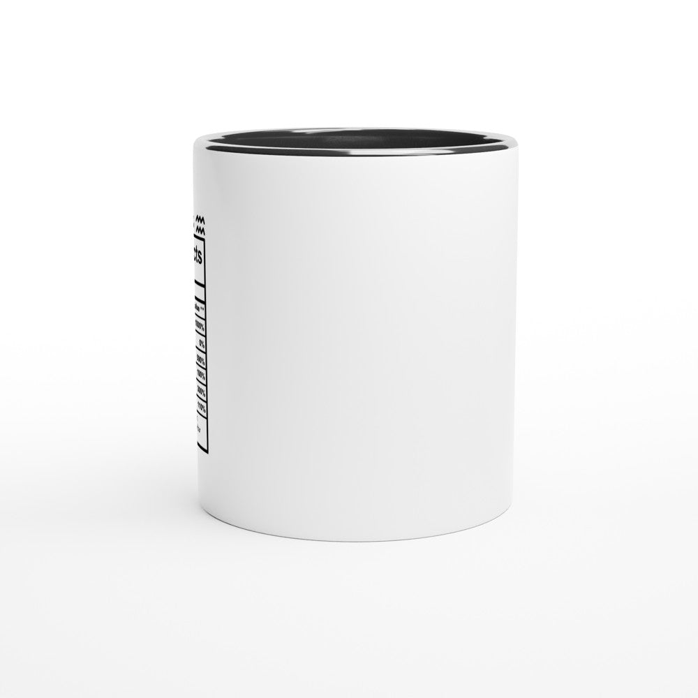 Aquarius Nutrition Facts White 11oz Ceramic Mug with Color Inside - The Gifted Man