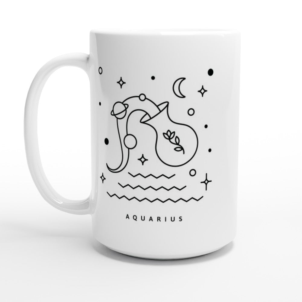 Aquarius White 15oz Ceramic Mug - The Gifted Man