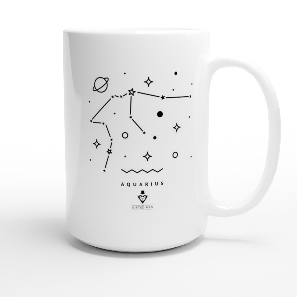 Aquarius White 15oz Ceramic Mug - The Gifted Man