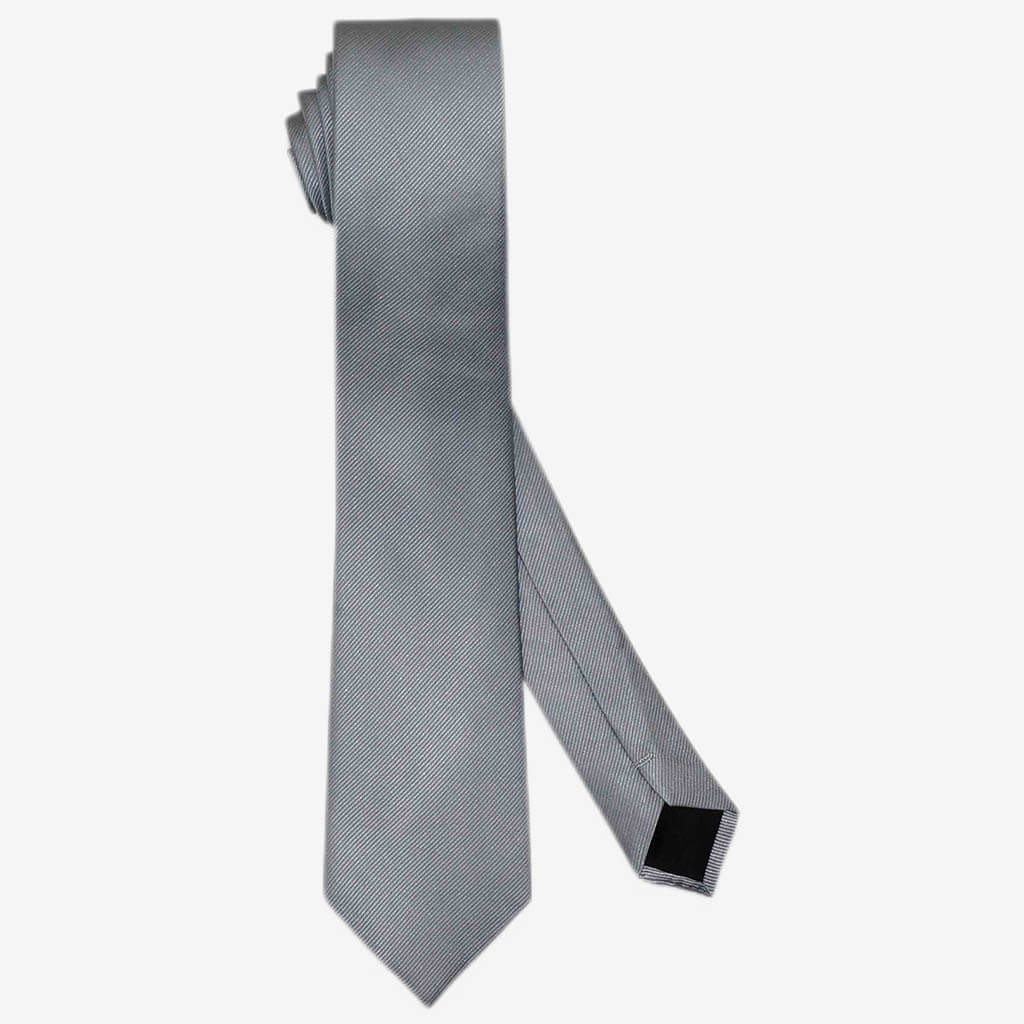 Aristocrat Platinum Silk Skinny Tie - The Gifted Man