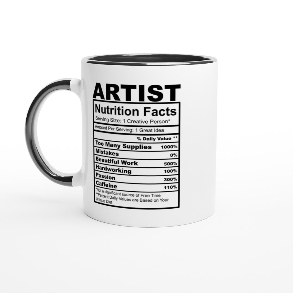 Artist Nutrition White 11oz Ceramic Mug with Color Inside - The Gifted Man
