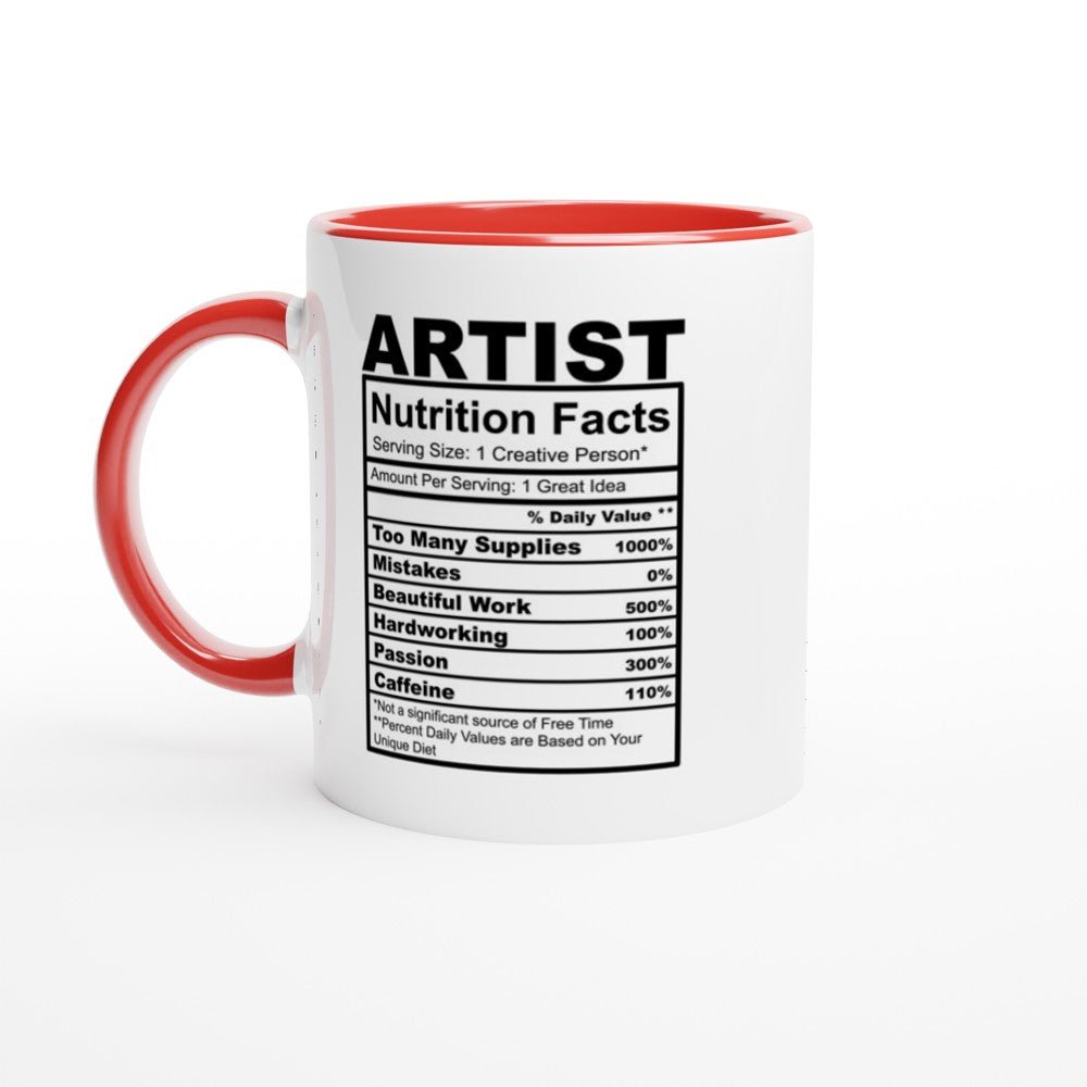 Artist Nutrition White 11oz Ceramic Mug with Color Inside - The Gifted Man