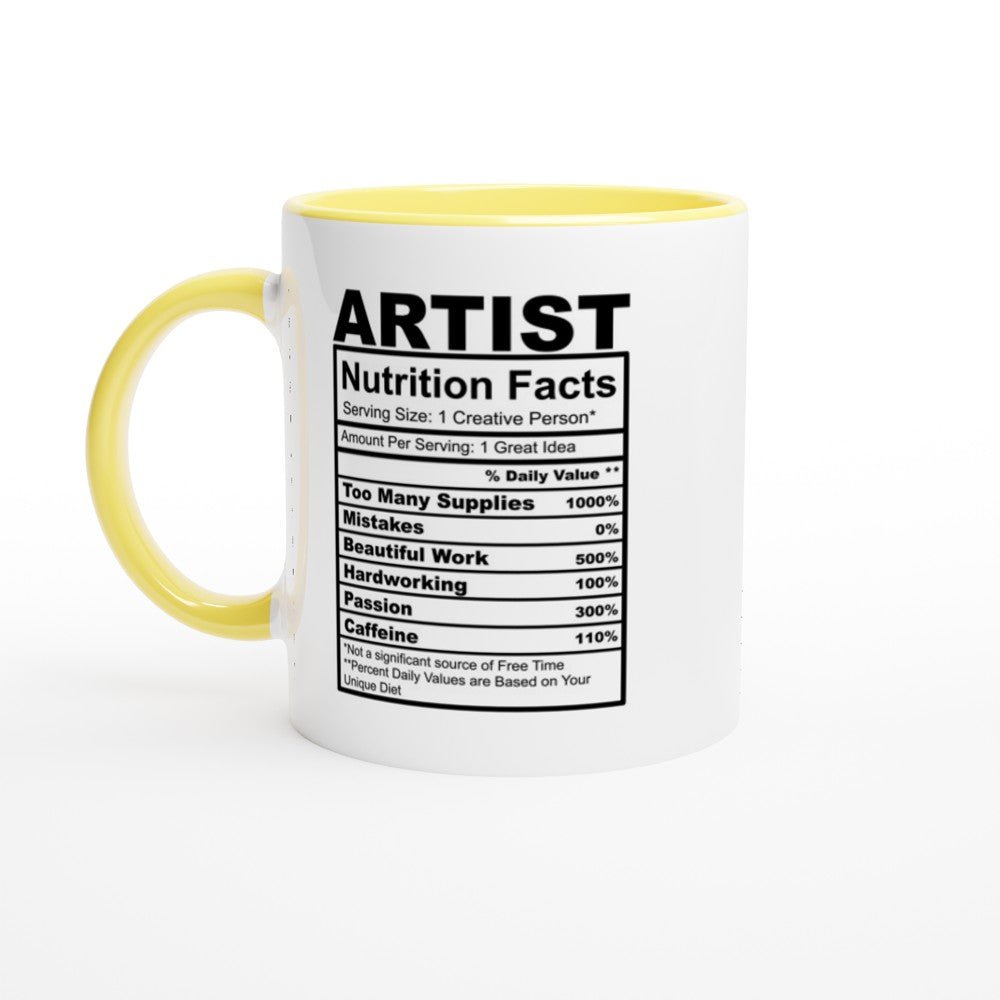 Artist Nutrition White 11oz Ceramic Mug with Color Inside - The Gifted Man